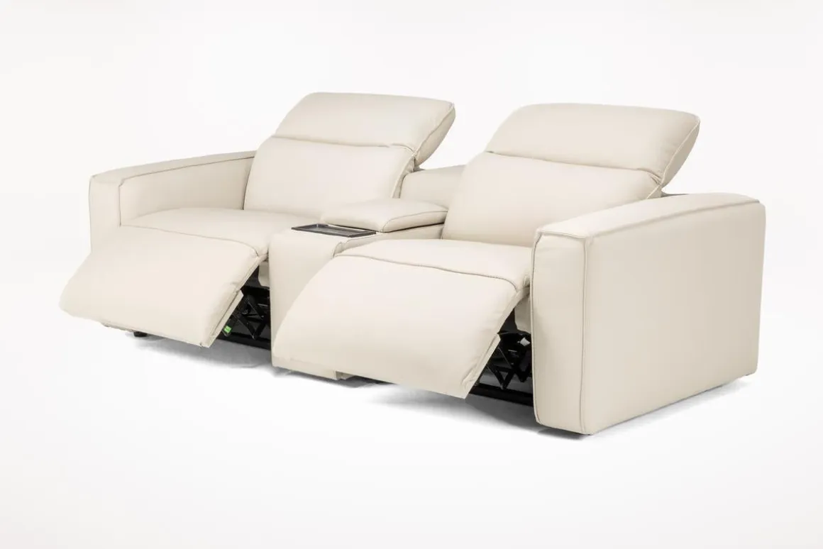 Amara 2 Power Console Loveseat In Tasmin Granite