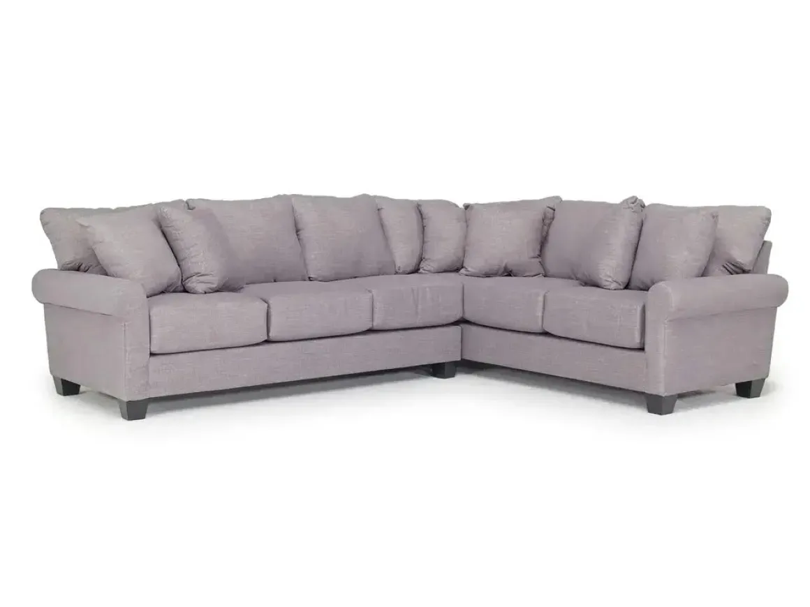Amelia Crypton Performance Tux Sofa Sectional In Nomad Slate, Left Facing