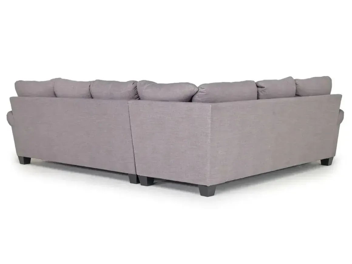 Amelia Crypton Performance Tux Sofa Sectional In Nomad Slate, Left Facing