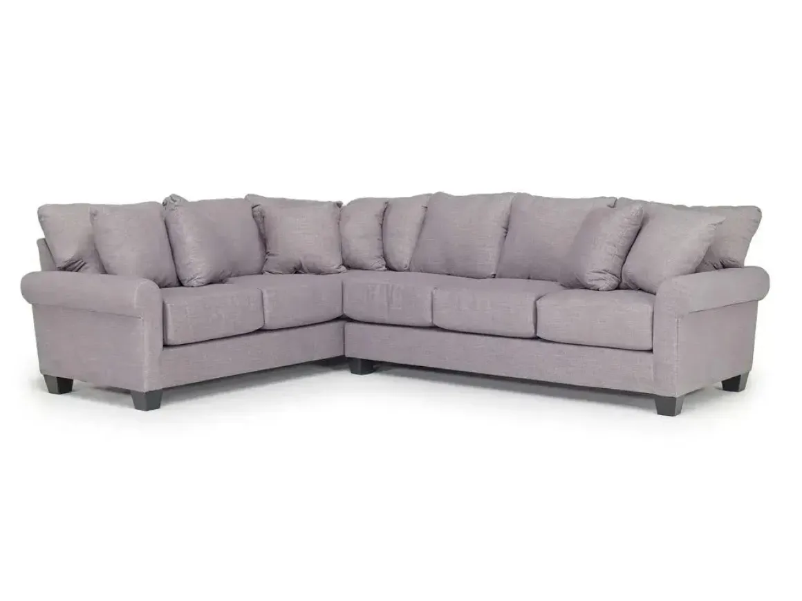 Amelia Crypton Performance Tux Sofa Sectional In Nomad Slate, Left Facing