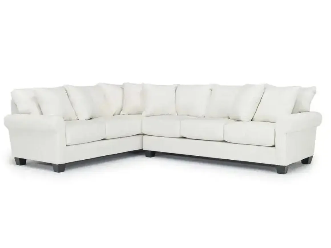 Amelia Crypton Performance Tux Sofa Sectional In Nomad Slate, Left Facing