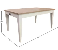 Americana Dining Table & 6 Upholstered Chairs In Brown/White