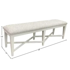 Americana Trestle Dining Table & 4 Chairs & Bench In Cotton