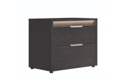 Amy Nightstand In Eco Dark Oak/Tetris Matte