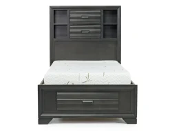 Andes Wall Bed, Dresser & Mirror In Charcoal, Twin