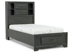 Andes Wall Bed In Charcoal, Twin