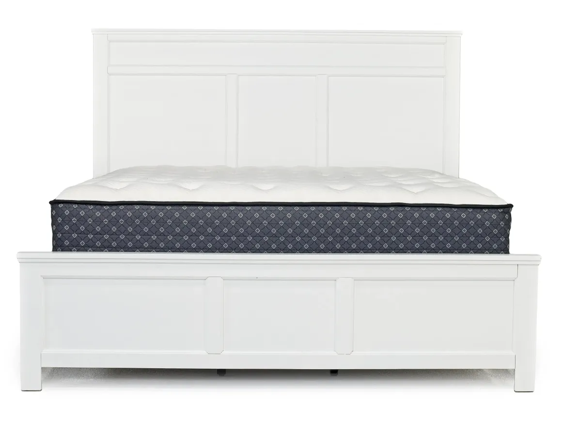 Andover Panel Bed, Dresser, Mirror & Nightstand In White, Twin