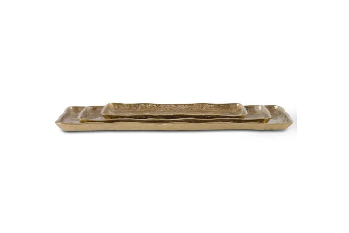 Artesian Tray In Gold, Set Of 3