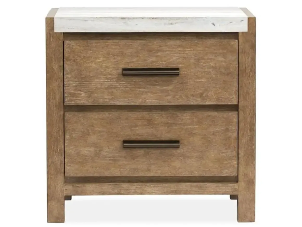 Aspen Valley 2 Drawer Nightstand In Black