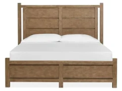 Aspen Valley Panel Bed, Dresser, Mirror & Nightstand In Sierra Brown, Queen