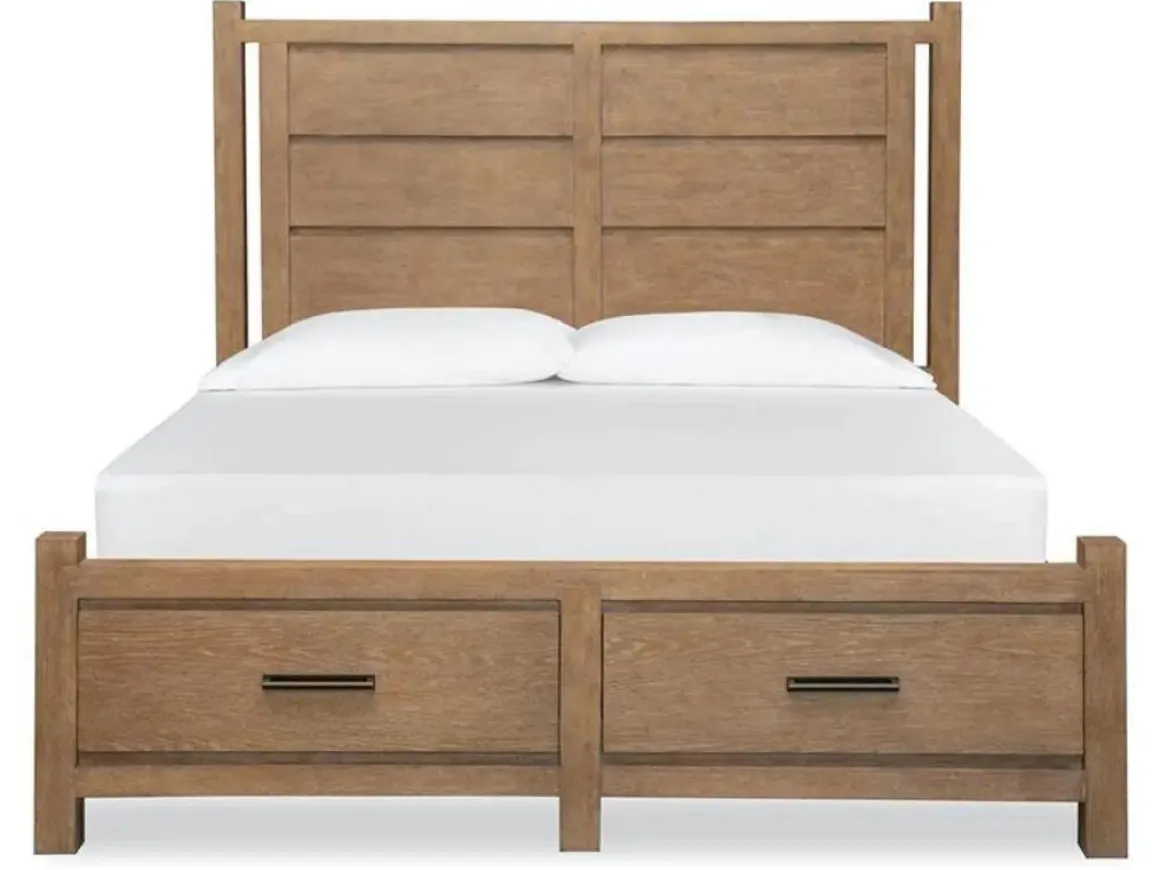Aspen Valley Panel Bed W/ Storage In Sierra Brown, Queen