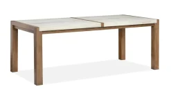 Aspen Valley Stone Top Dining Table & 6 Chairs In Sierra Brown
