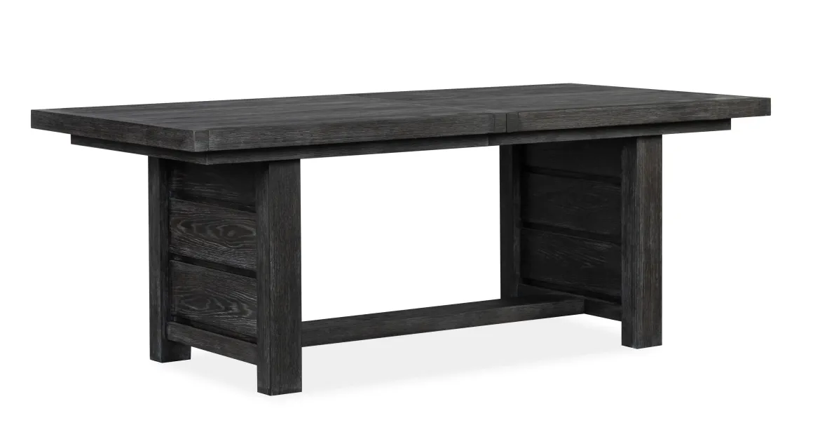 Aspen Valley Trestle Dining Table & 6 Chairs In Ravenwood Black