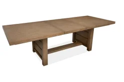 Aspen Valley Trestle Dining Table, 4 Chairs & Bench In Sierra Brown