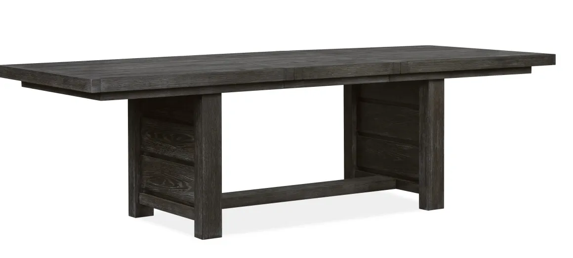 Aspen Valley Trestle Dining Table, 4 Chairs & Bench In Sierra Brown