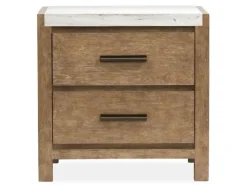 Aspen Valley Upholstered Panel Bed, Dresser, Mirror & Nightstand In Sierra Brown, Queen