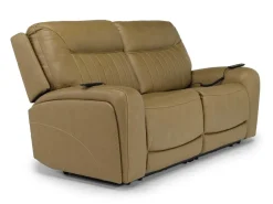 Banks 3 Power Loveseat In Chesapeake Charcoal Leather