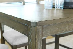 Barry Counter Height Dining Table, 4 Stools & Bench In Light Brown