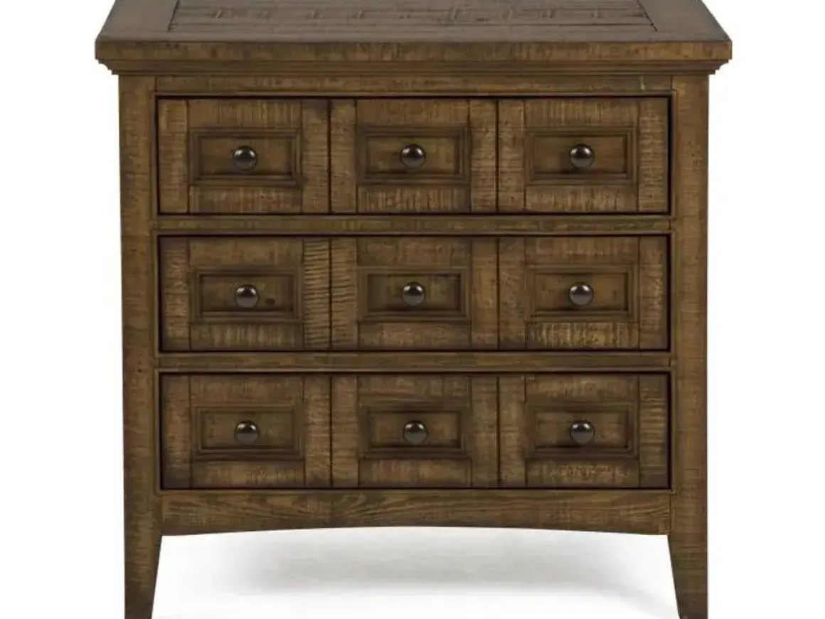 Bay Creek 3 Drawer Nightstand In Light Gray