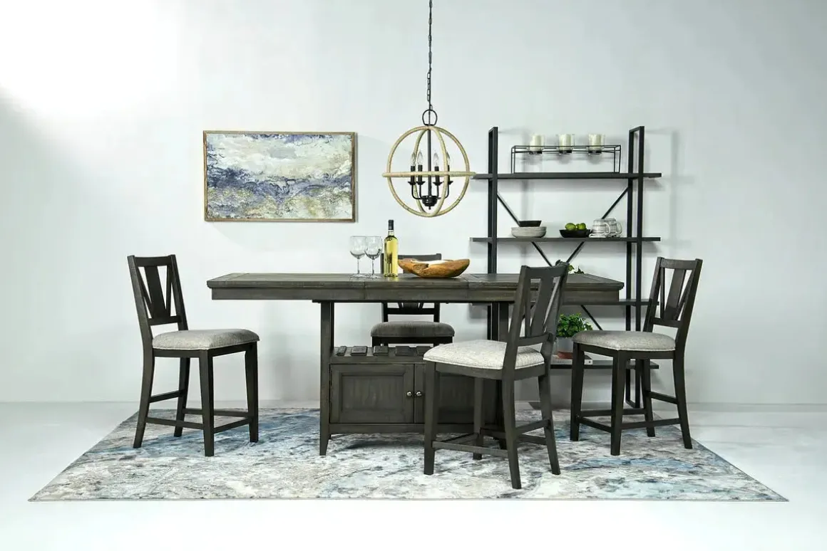 Bay Creek Counter Height Stool In Graphite, V-Back