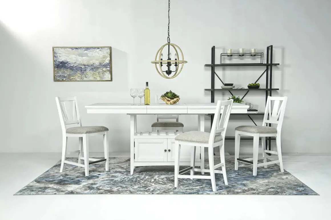 Bay Creek Counter Height Extendable Dining Table In Light Gray