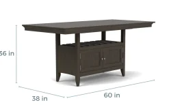 Bay Creek Counter Height Extendable Dining Table & 4 Stools In Graphite