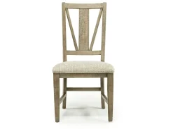 Bay Creek Extendable Dining Table & 4 Upholstered V-Back Chairs In Toasted Nutmeg