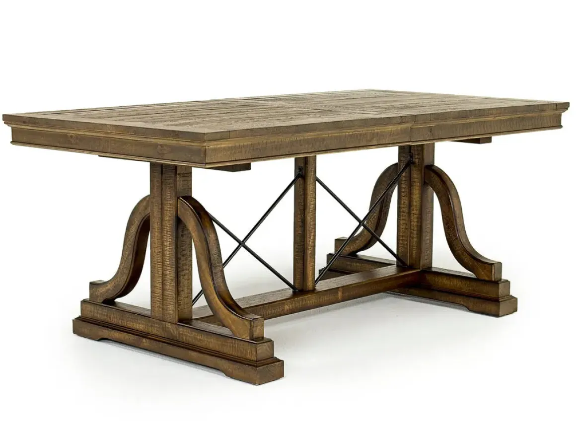 Bay Creek Extendable Dining Table & 6 V-Back Chairs In Toasted Nutmeg