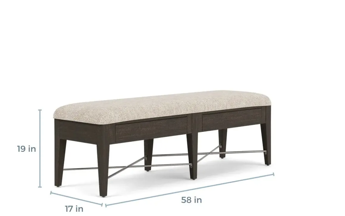 Bay Creek Extendable Dining Table, 4 V-Back Chairs & High Back Bench In Graphite