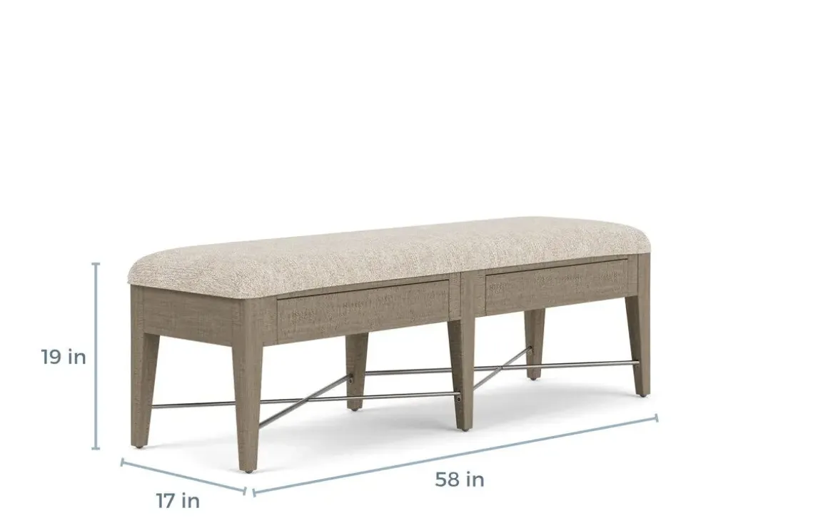 Bay Creek Extendable Dining Table, 4 V-Back Chairs & High Back Bench In Graphite