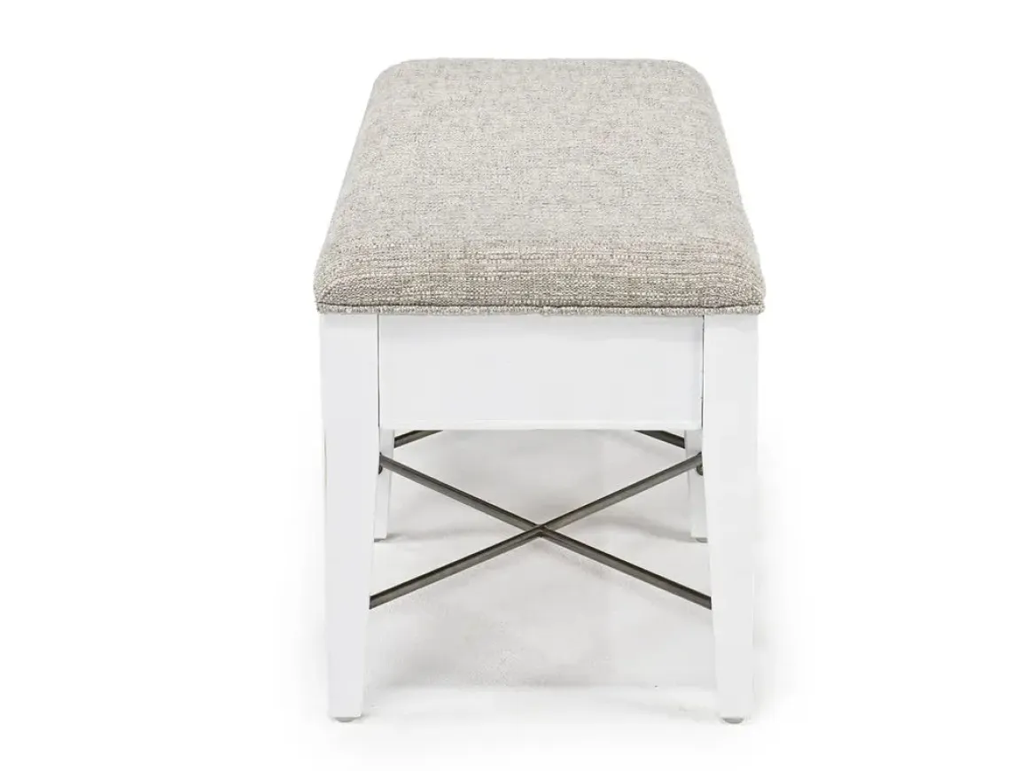 Bay Creek Extendable Dining Table, 4 V-Back Chairs & High Back Bench In Graphite
