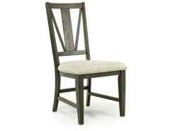 Bay Creek Extendable Dining Table, 4 V-Back Chairs & High Back Bench In Graphite