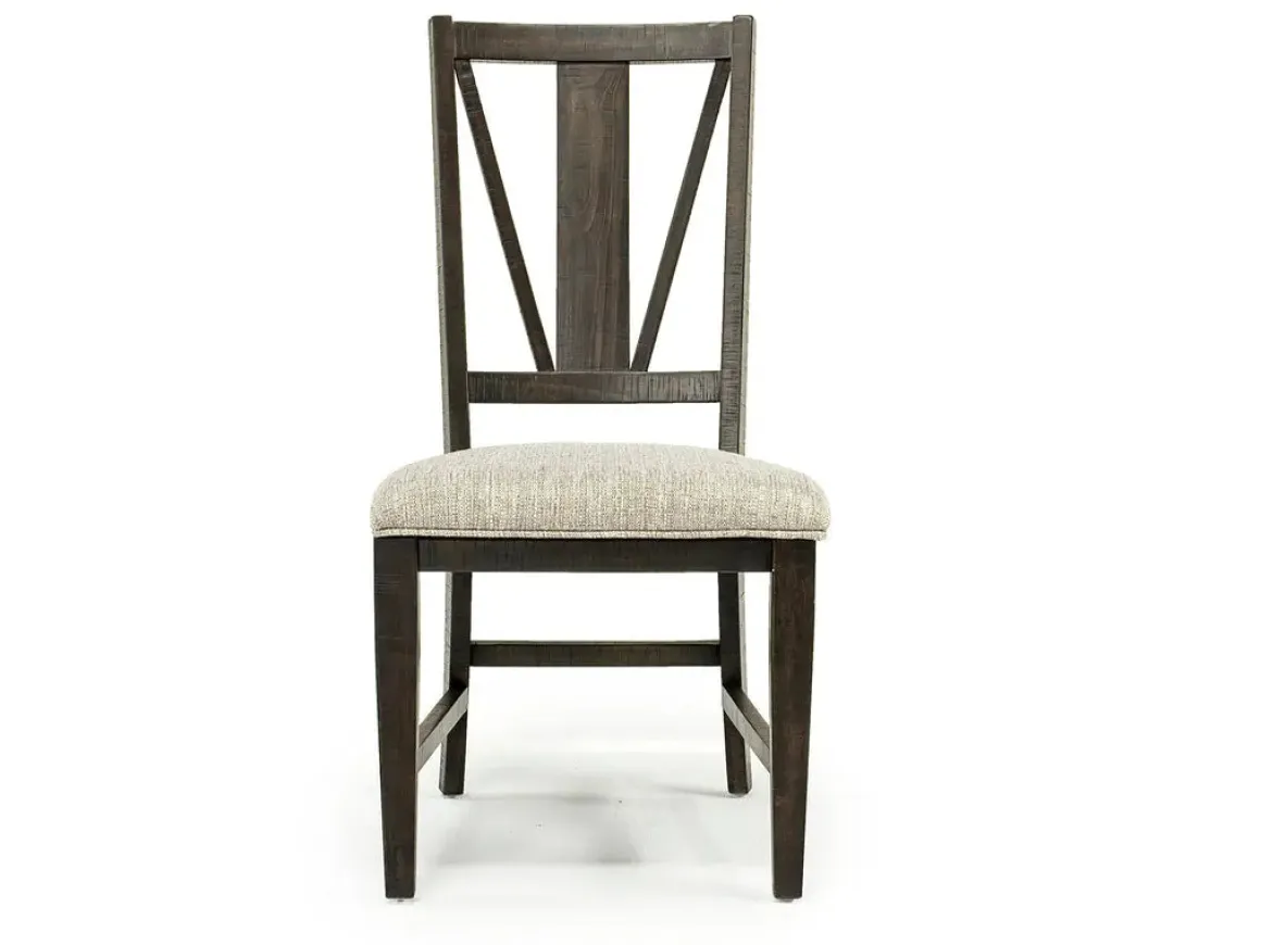 Bay Creek Extendable Dining Table, 4 V-Back Chairs & High Back Bench In Graphite
