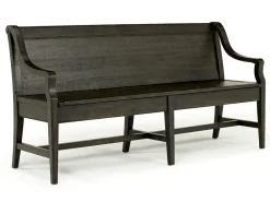 Bay Creek Extendable Dining Table, 4 V-Back Chairs & High Back Bench In Graphite