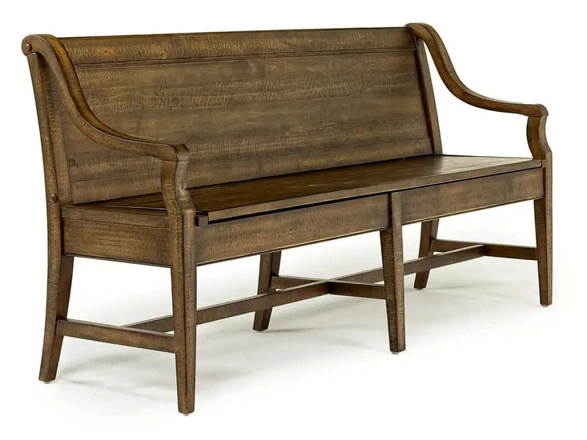 Bay Creek Extendable Dining Table, 4 V-Back Chairs & High Back Bench In Graphite