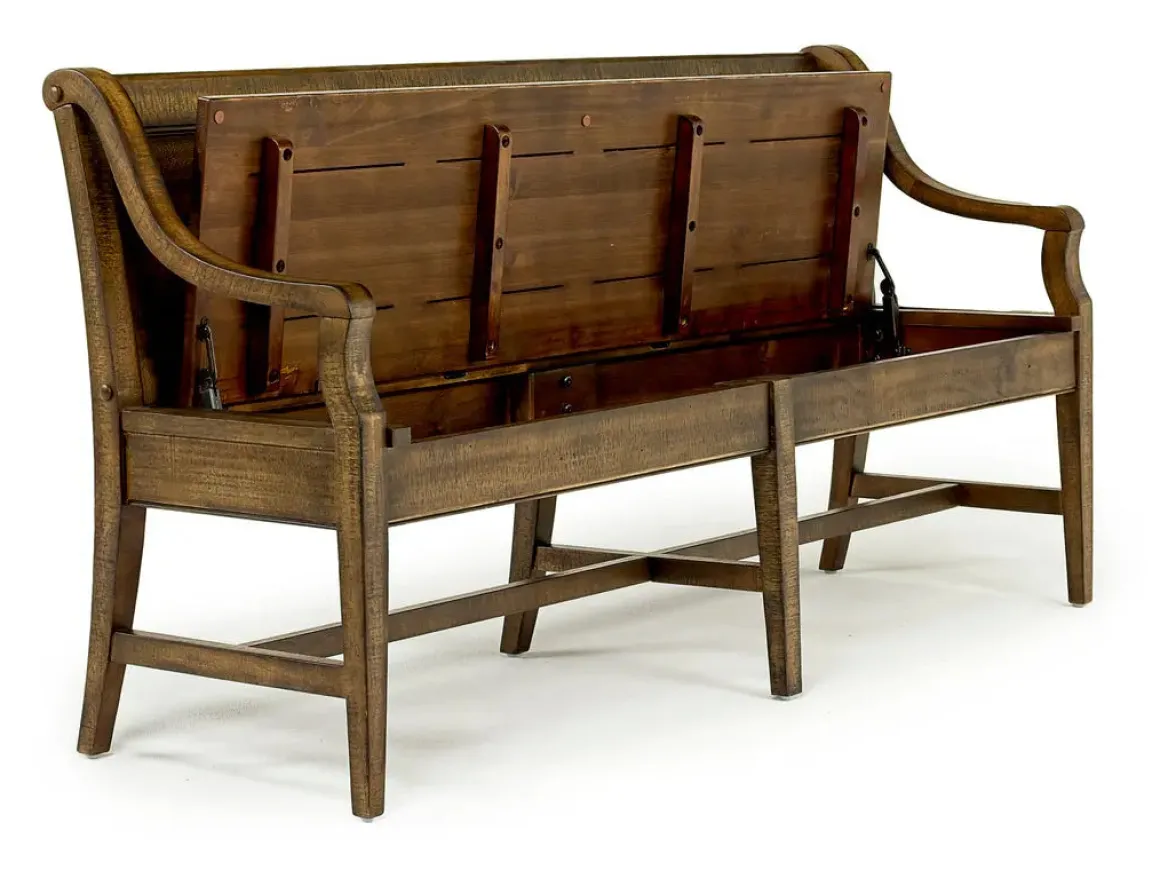 Bay Creek Extendable Dining Table, 4 V-Back Chairs & High Back Bench In Graphite