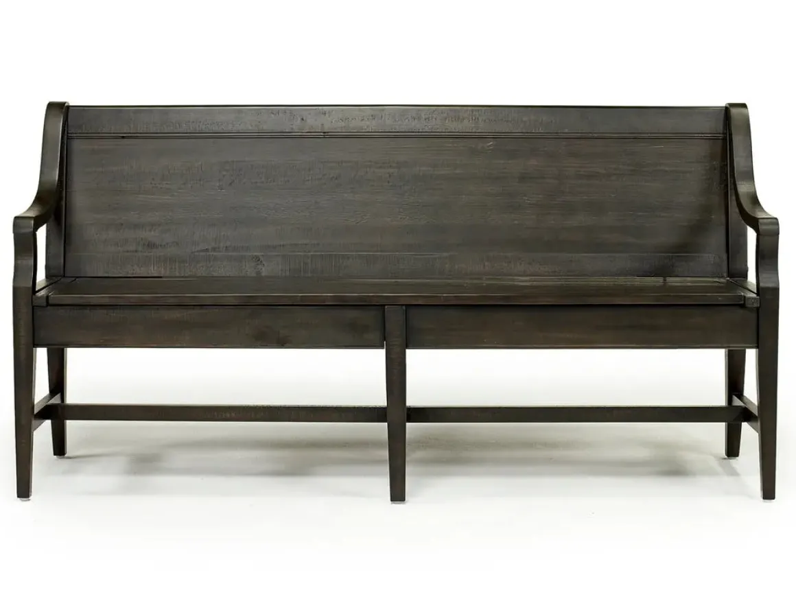 Bay Creek Extendable Dining Table, 4 V-Back Chairs & High Back Bench In Graphite