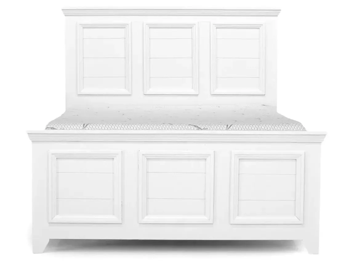 Bella Panel Bed In White, Twin