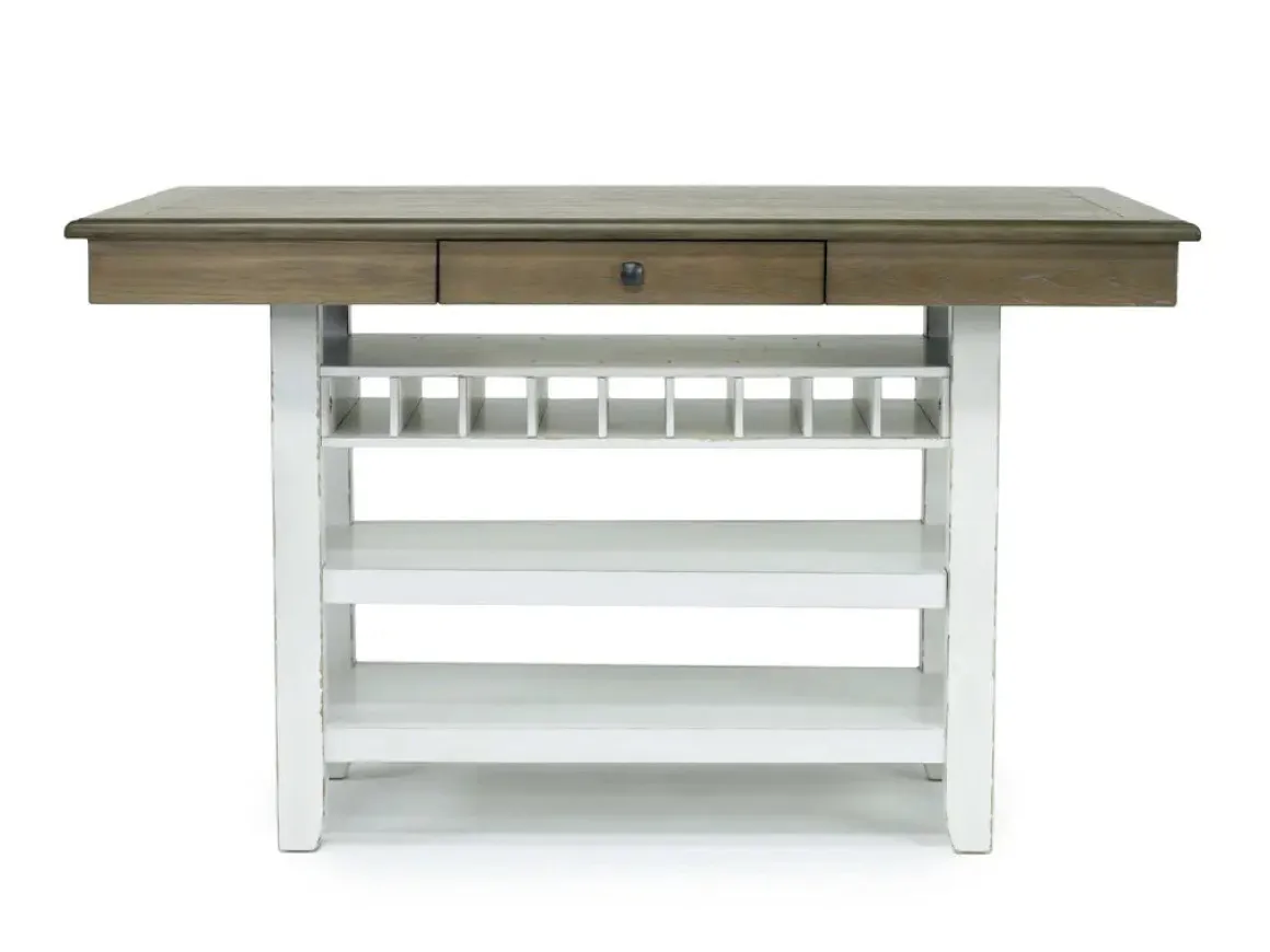 Bellevue Counter Height Dining Table & 6 Stools In Antique White