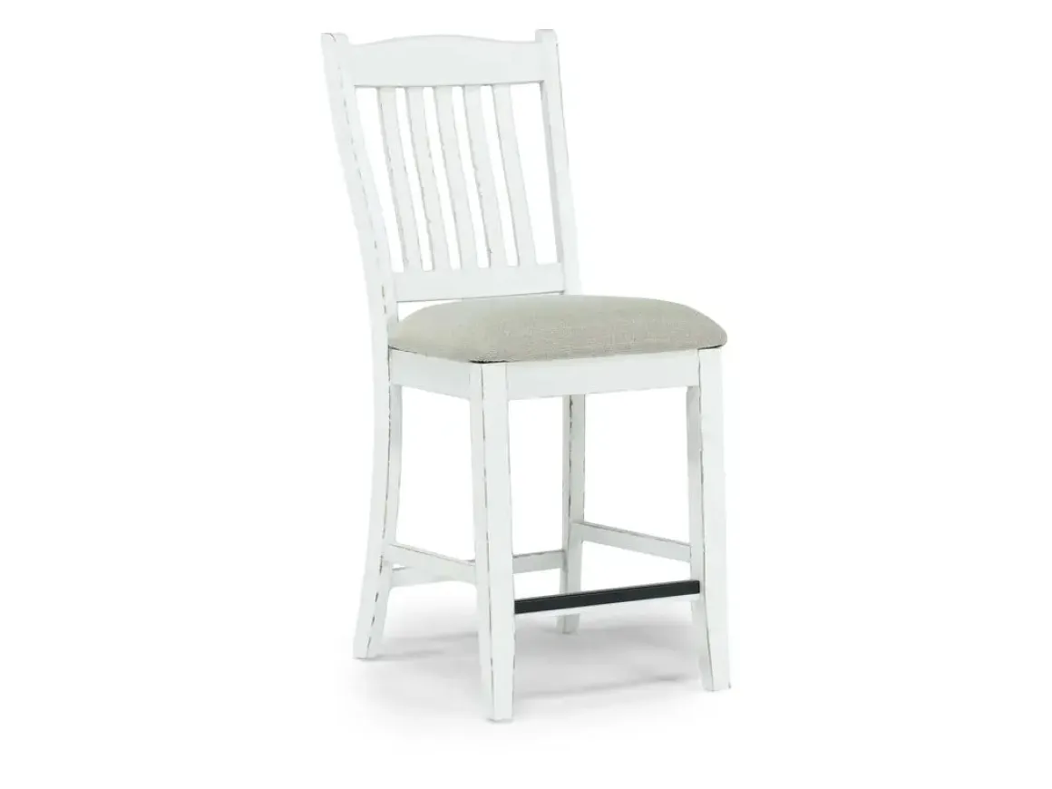 Bellevue Counter Height Dining Table & 6 Stools In Antique White