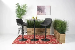 Bentley Adjustable Height Round Pub Table In Black, Swivel