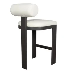 Bolster Outdoor Barstool In White