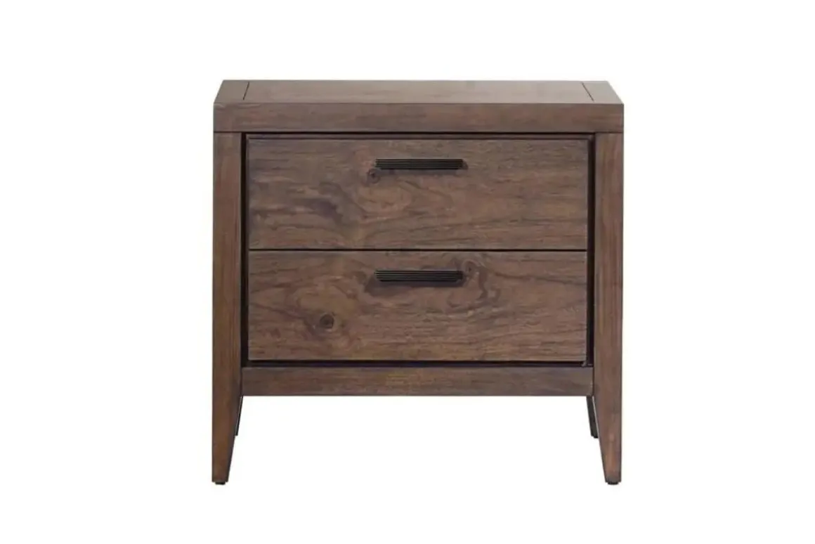 Boracay Panel Bed W/ Storage, Dresser, Mirror & Nightstand In Wild Oats Brown, Queen