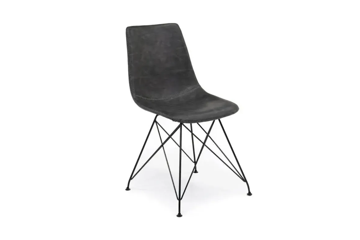 Brennan Round Dining Table & 4 Chairs In Theo Slate