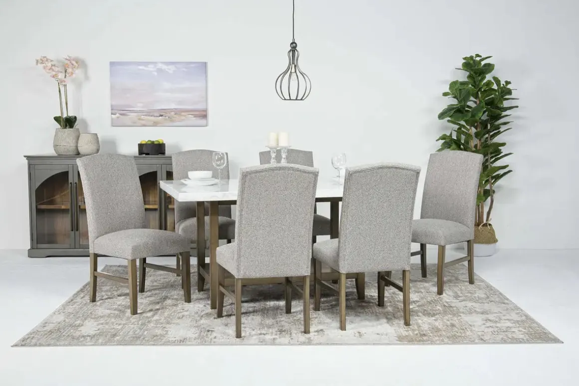 Brighton Side Chair In Light Gray/Light Brown