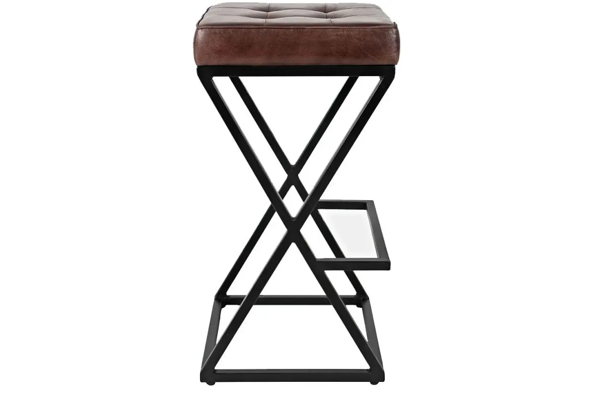 Brooks Barstool In Saddle Brown Leather