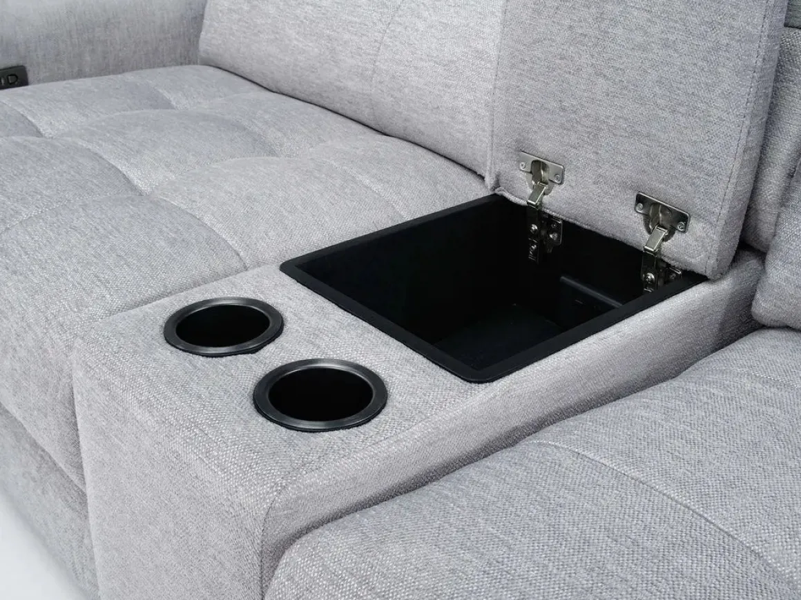 Bryce 6 Piece Power Sliding Sectional W/ Power Armless Slider In Savannah Coin