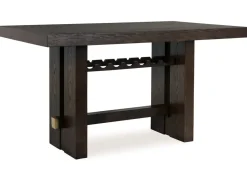 Burkhaus Counter Height Dining Table & 4 Stools In Biege/Dark Brown