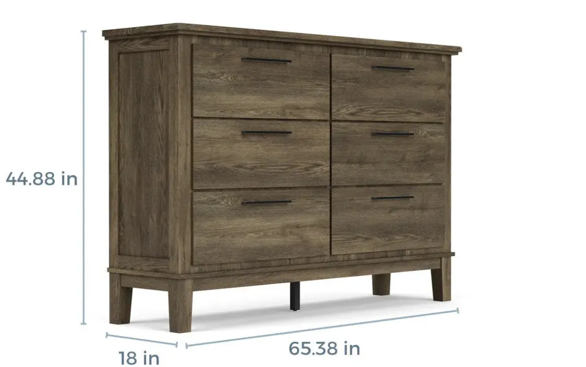 Cagney Upholstered Panel Bed W/ Storage, Dresser, Mirror & Nightstand In Gray, Queen