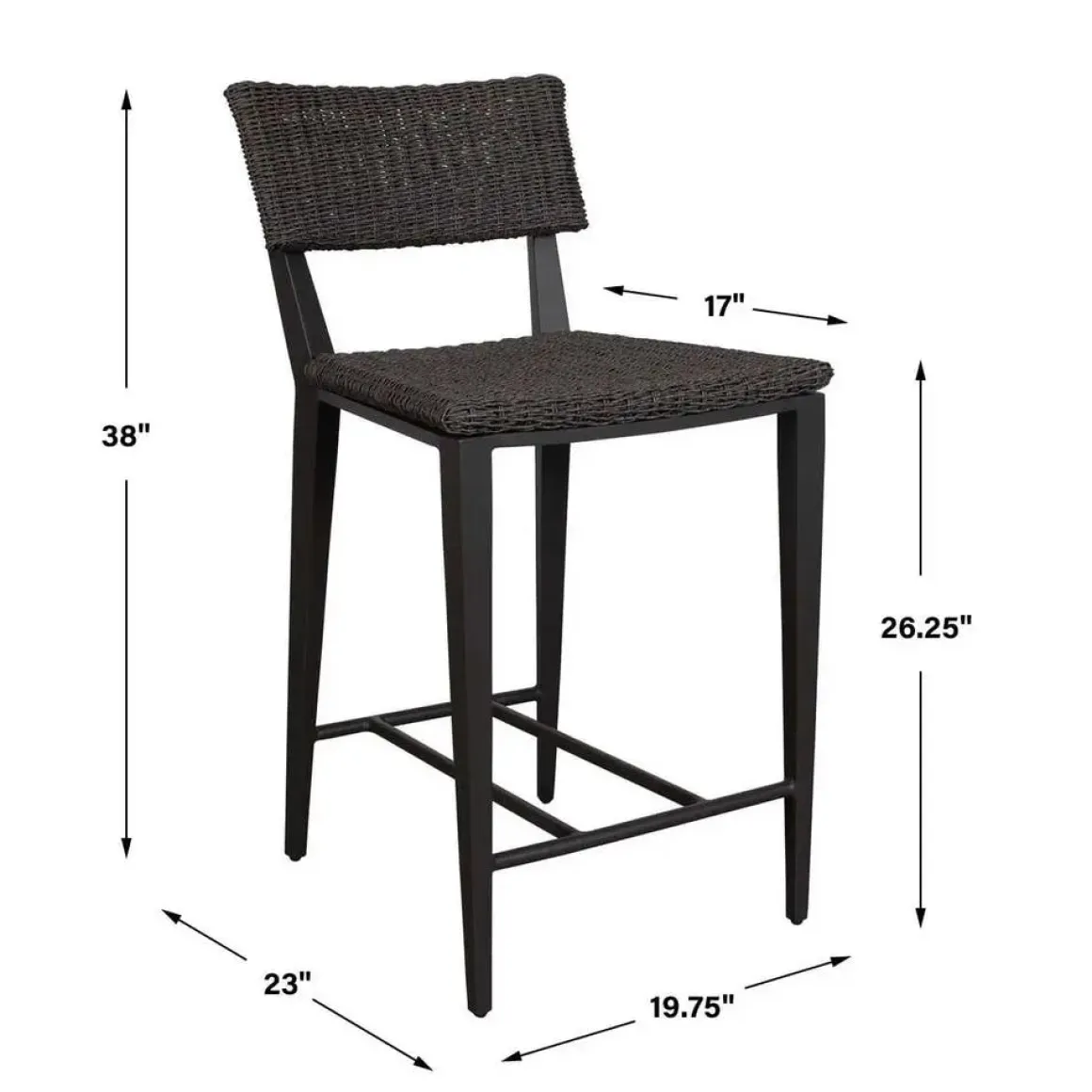 Calbas Outdoor Counter Height Stool In White